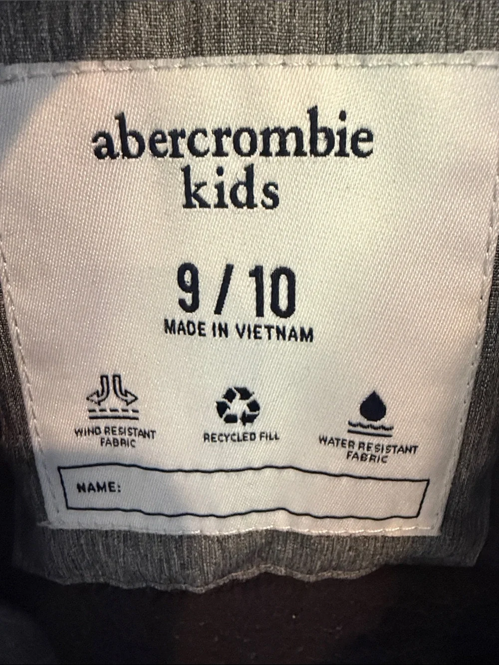 abercrombie kids Heather Grey Hooded Puffer Jacket